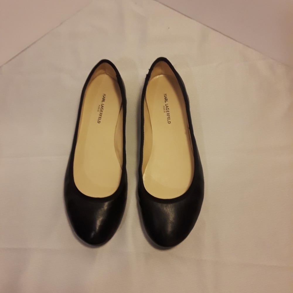 Karl Lagerfeld Black Ballet Flats